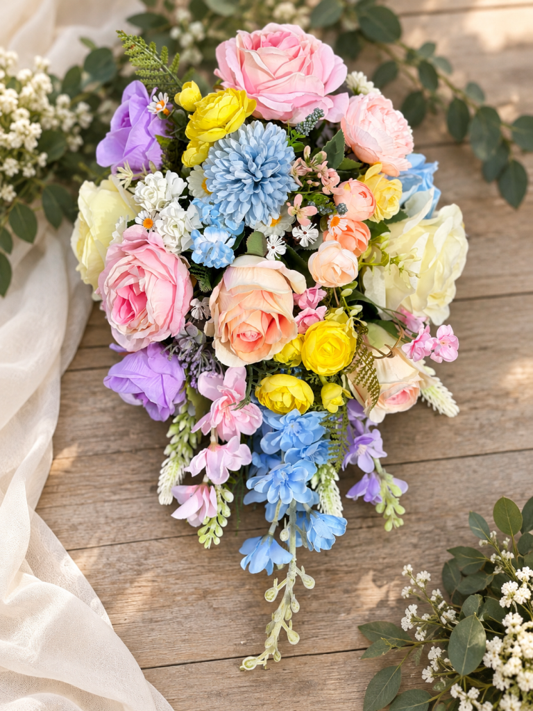 Artificial wedding flowers by Summerhouse Bouquets